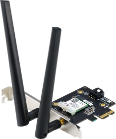 ASUS PCE-AXE5400, AXE5400, 2.4GHz/5GHz/6GHz WLAN, Bluetooth 5.2 LE, PCIe x1
