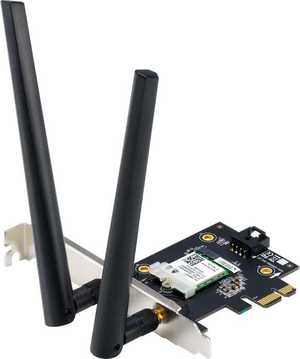 ASUS PCE-AXE5400, AXE5400, 2.4GHz/5GHz/6GHz WLAN, Bluetooth 5.2 LE, PCIe x1