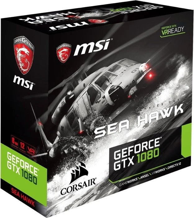MSI GeForce GTX 1080 Sea Hawk X, 8GB GDDR5X, DVI, HDMI, 3x DP
