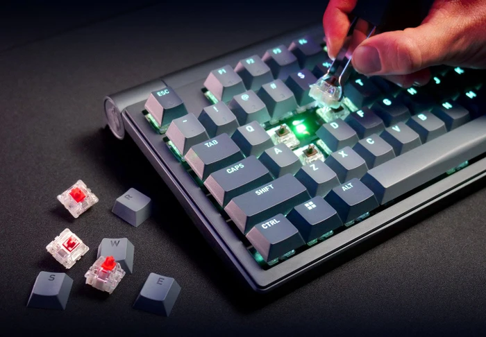 Cherry MX 8.3 TKL Wireless, Starfall Grey, grau/schwarz, MX2A RGB RED, USB/Bluetooth, DE