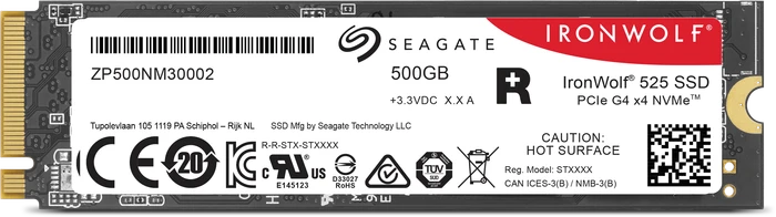 Seagate IronWolf 525 - 0.7DWPD NAS SSD +Rescue 500GB, M.2 2280 / M-Key / PCIe 4.0 x4