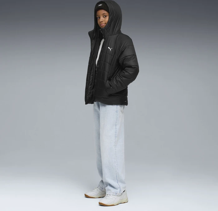 Puma Essentials Hooded Padded Jacke puma black (Junior) (685226-01) – Bild 3 von 4