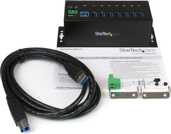 StarTech Industrial Railmount USB-Hub, 7x USB-A 3.0, USB-B 3.0 [Buchse]