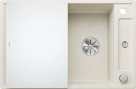 Blanco Axia III 45 S InFino Einbau Becken reversibel mit Ablauffernbedienung softweiß inkl. Glasschneidebrett