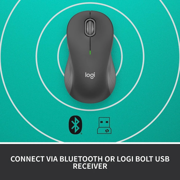 Logitech Signature M550, Graphite, Logi Bolt, USB/Bluetooth