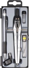 Aristo GEOCollege Schnellverstellzirkel Set 5-teilig, silber/schwarz