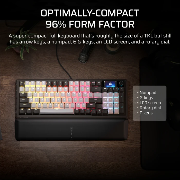 Corsair Vanguard 96, schwarz/weiß, LEDs RGB, MLX Plasma, USB, DE