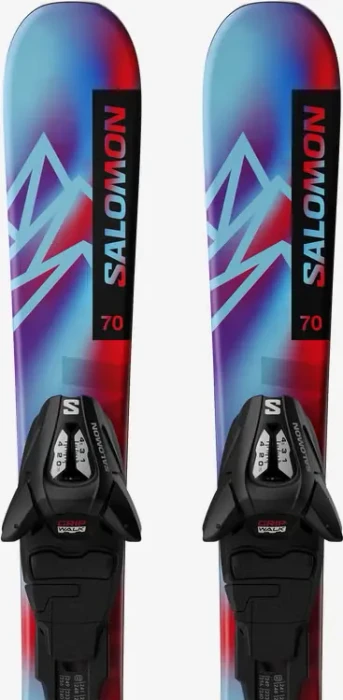 Salomon QST XS + C5 pastel neon blue 3/poppy red (inkl. Bindung) (Junior) (Modell 2025/2026)