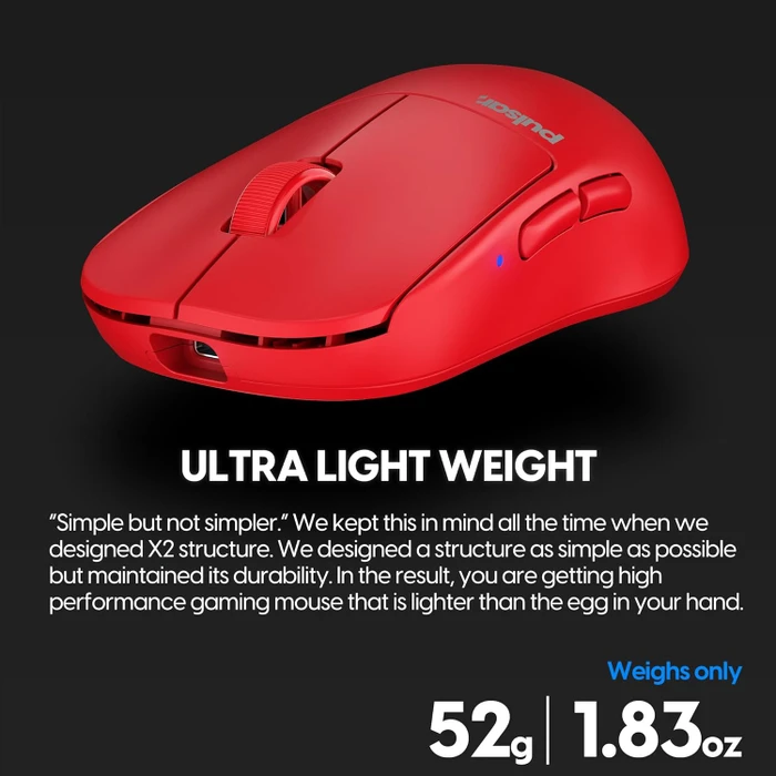 Pulsar Gaming Gears X2H Mini Wireless Red Edition, USB