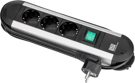 Bachmann Primo, 3-fach, Schalter, 1.7m, schwarz/silber