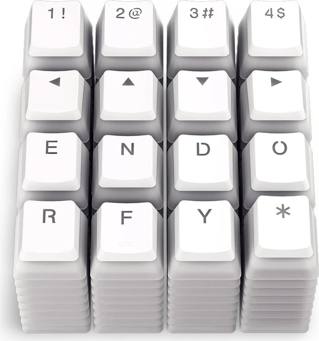 Endorfy PBT Pudding Onyx White Keycaps, Kunststoff (PBT) Double-Shot, weiß/transparent, 124 Tasten, ANSI-US