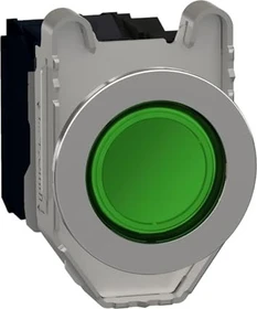 Schneider Electric Leuchtdrucktaster Harmony XB4F, 30mm, 1Ö+1S, rot, 230 V, grün