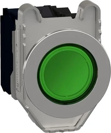 Schneider Electric Leuchtdrucktaster Harmony XB4F, 30mm, 1Ö+1S, rot, 230 V, grün