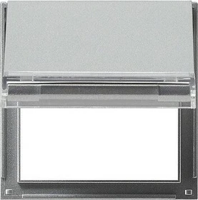 Gira TX_44 Adapterrahmen mit Klappdeckel und Beschriftungsfeld, alu