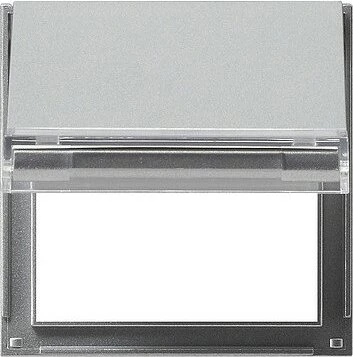 Gira TX_44 Adapterrahmen mit Klappdeckel und Beschriftungsfeld, alu
