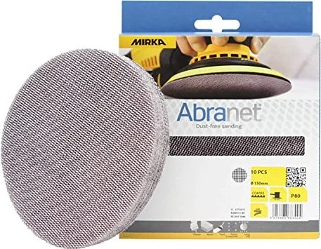 Mirka Abranet Grip Gewebeschleifblatt K80, 150mm, 10 Stück