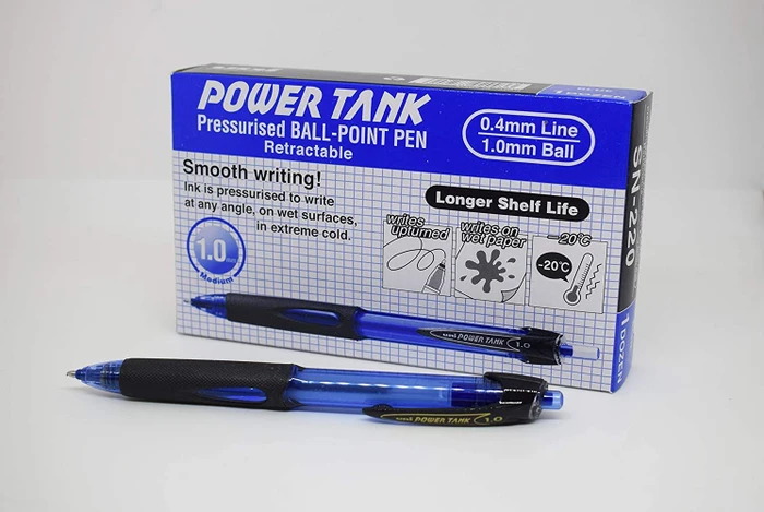 Uni-Ball Power Tank SN-220 Kugelschreiber blau/grau, 12er-Pack
