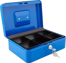 Burg-Wächter Money 5025 Geldkassette, blau, Schlüsselschloss/mechanische Zahlenkombination