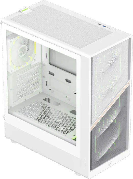 GameMax Aeris 330 MW, weiß/braun, Glasfenster