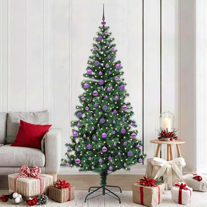 vidaXL Künstlicher Weihnachtsbaum, 210cm, inkl. LED-Beleuchtung (3396781)