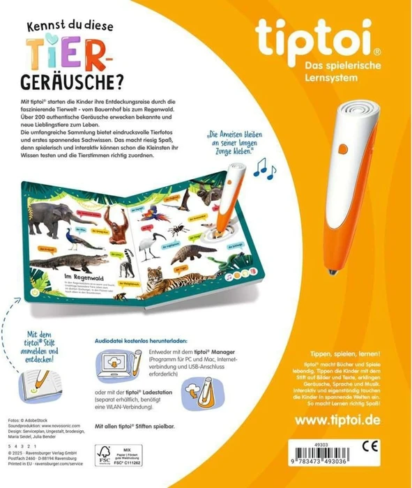 Ravensburger tiptoi Buch: Kennst du diese Tiergeräusche?