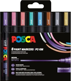 Uni-Ball POSCA PC-5M Acrylmarker metallic sortiert, 8er-Set
