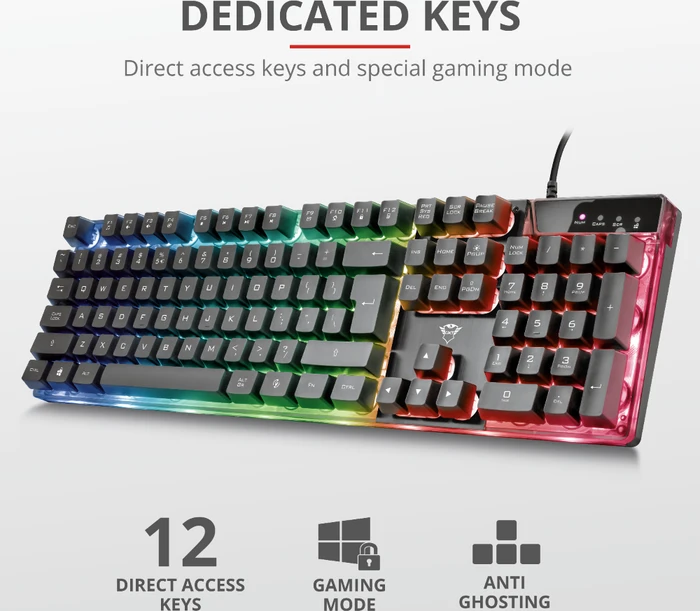 Trust Gaming GXT 835 Azor, LEDs RGB, USB, IT