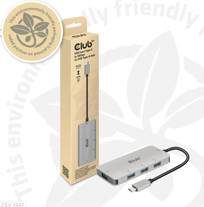 Club 3D USB-Hub, 4x USB-A 3.1, USB-C 3.1 [Stecker]