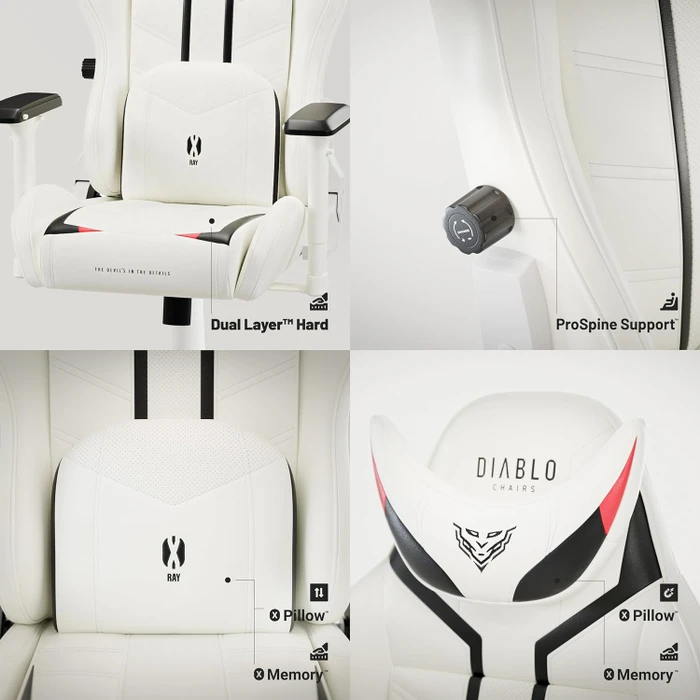 Diablo Chairs X-Ray 2.0 King Gamingstuhl, weiß/schwarz