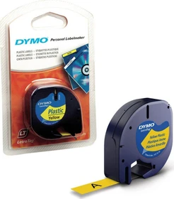 Dymo LetraTag Beschriftungsband, 12mm, schwarz/gelb