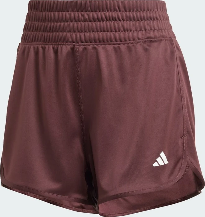 adidas Pacer Essentials Knit High-Rise Shorts aurora ruby/brown (Damen)