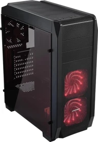 Enermax GraceMesh schwarz, Glasfenster, Lüfter LED rot
