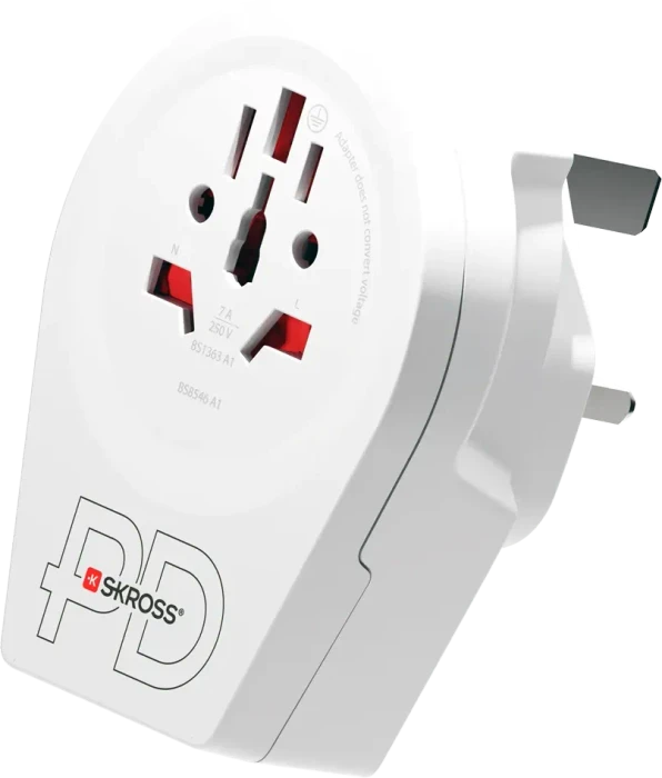Skross World to UK USB AC20PD, 1x USB-A, 1x USB-C