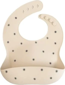 Mushie Silikon Lätzchen black daisy