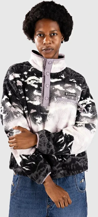 Columbia Helvetia II Cropped Sherpa Half Snap Fleece Print Pullover shale purple sisters/shale purple (Damen)