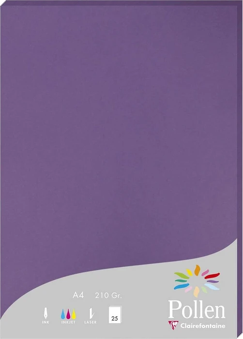 Clairefontaine Pollen Universalpapier violett, A4, 210g/m², 25 Blatt
