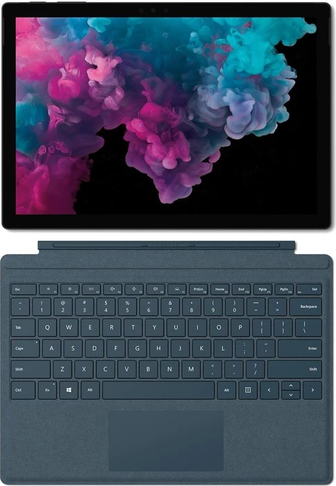 Microsoft Surface Pro 6, Platin, Core i7-8650U, 16GB RAM, 512GB, Surface Pro Signature Type Cover Kobalt blau