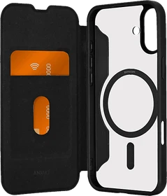 Puro Book Mag Case für Apple iPhone 16 Plus schwarz