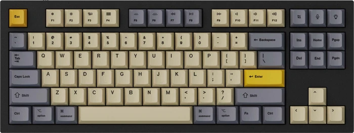 Keychron OEM Dye-Sub Keycap-Set Wheat Gray - Version B, Kunststoff (PBT), Wheat Gray, beige/grau/gelb, 114 Tasten, ANSI-US
