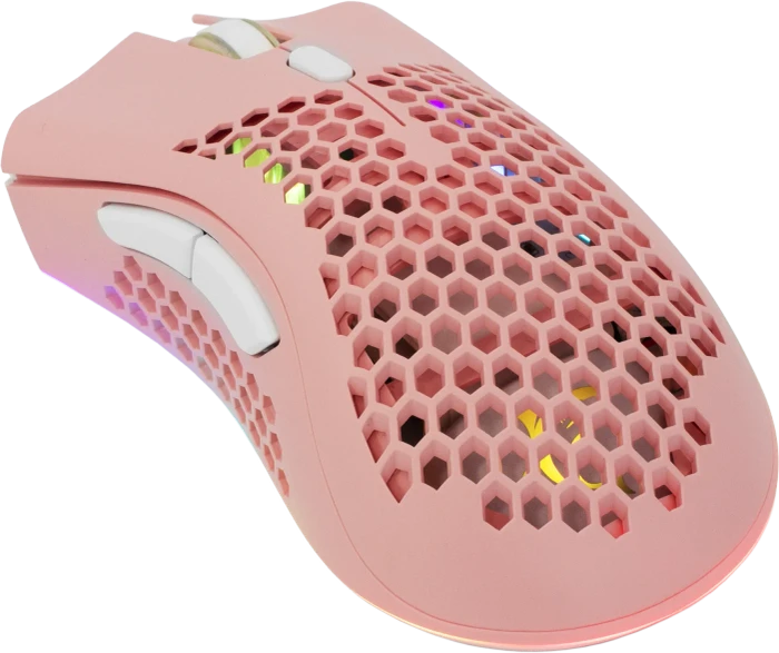 White Shark Lionel Pink Wireless Gaming Mouse, rosa/weiß, USB