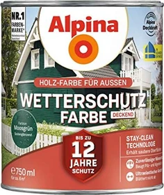 Alpina Farben Wetterschutzfarbe deckend außen moosgrün1, 2.5l