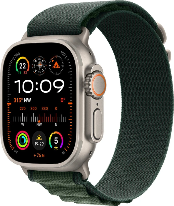 Apple Alpine Loop Large für Apple Watch Ultra 49mm dunkelgrün/titan natur