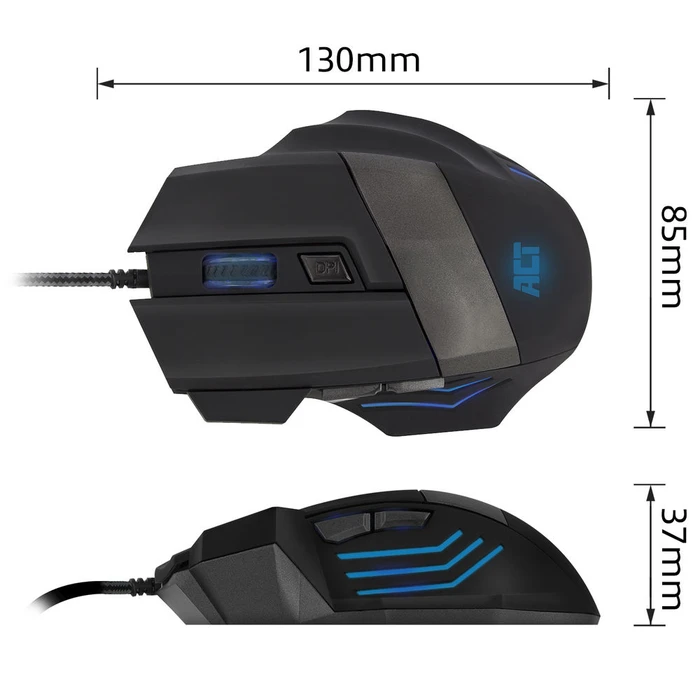 Act Gaming Mouse 3200dpi schwarz, USB