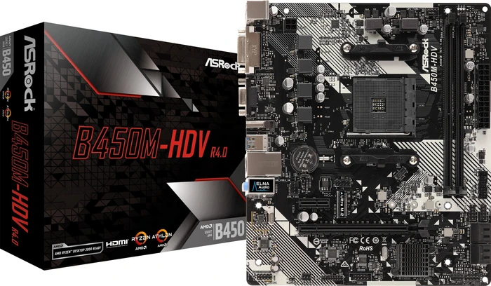 ASRock B450M-HDV R4.0 (AMD AM4)