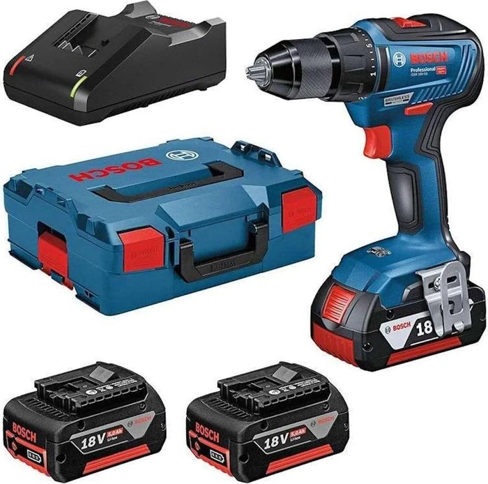 Bosch Professional GSR 18V-55 Akku-Bohrschrauber inkl. L-Boxx + 3 Akkus 5.0Ah