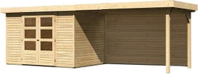 Karibu Askola 4 Gartenhaus inkl. Anbau 2.8m + Rückwand natur