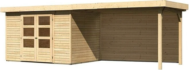 Karibu Askola 4 Gartenhaus inkl. Anbau 2.8m + Rückwand natur