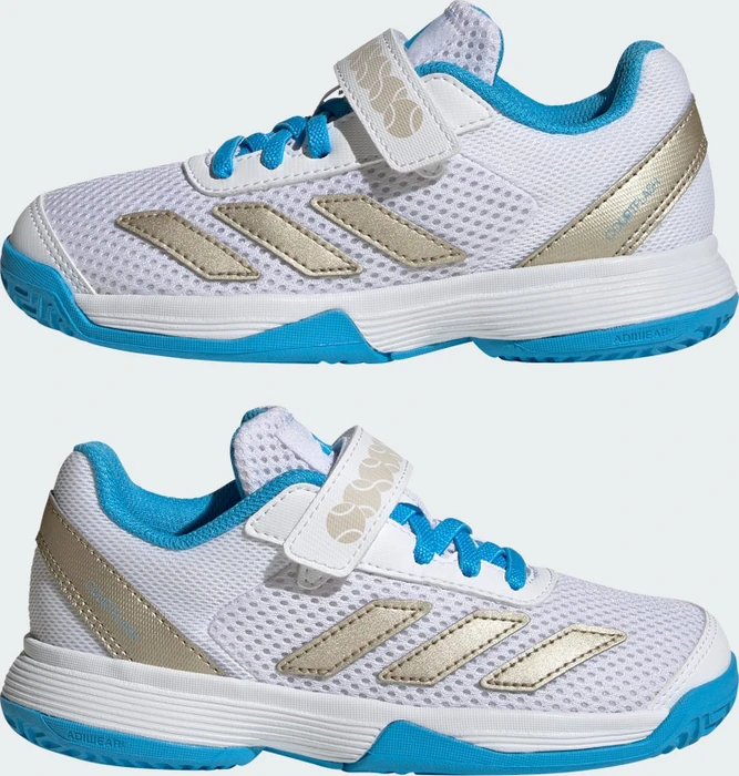 adidas Courtflash Hook-and-Loop cloud white/cyber metallic/lucid aquamarine (Junior)