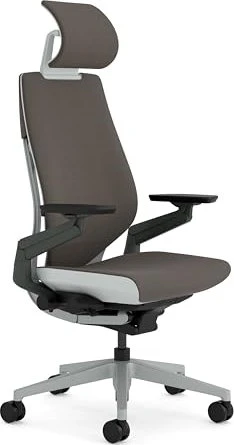 Steelcase Gesture Bürostuhl mit Armlehnen und Kopfstütze, dunkelbraun
