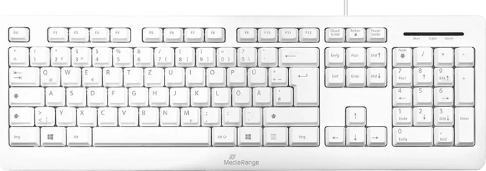 MediaRange kabelgebundene Tastatur, weiß, USB, DE